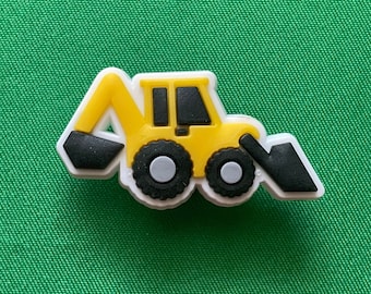 Yellow Backhoe Loader shoe charm