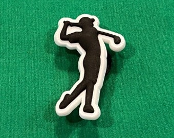 Golf Player Shoe Charm