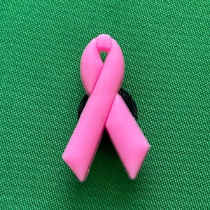 Pink Awareness Ribbon Shoe Charm