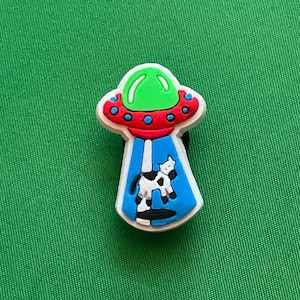 UFO Cow Abduction Shoe Charm