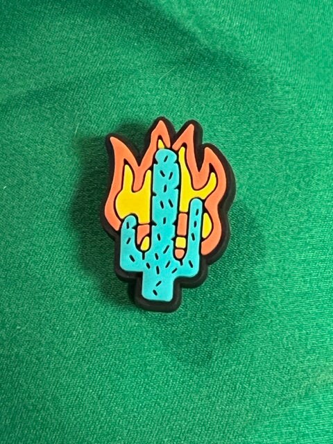 Flamming Cactus Shoe Charm - Etsy
