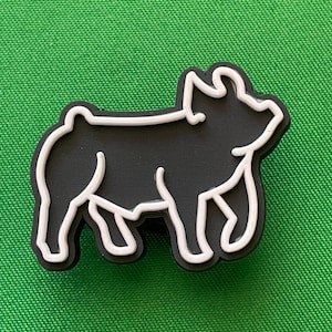 Show Pig Outline Shoe Charm