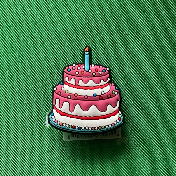 Birthday cake shoe charm