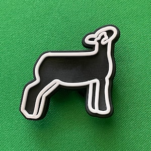 Show Lamb Outline Shoe Charm
