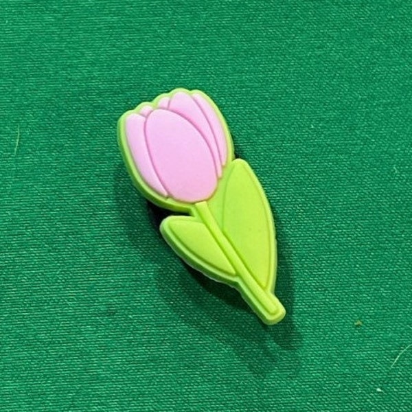Pink Tulip Flower Shoe Charm