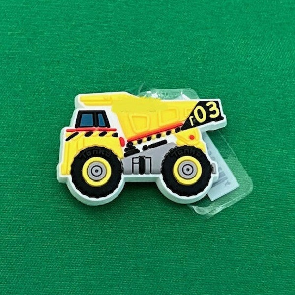 Yellow and Black Dump truck shoe charm