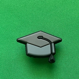Graduation cap shoe charm