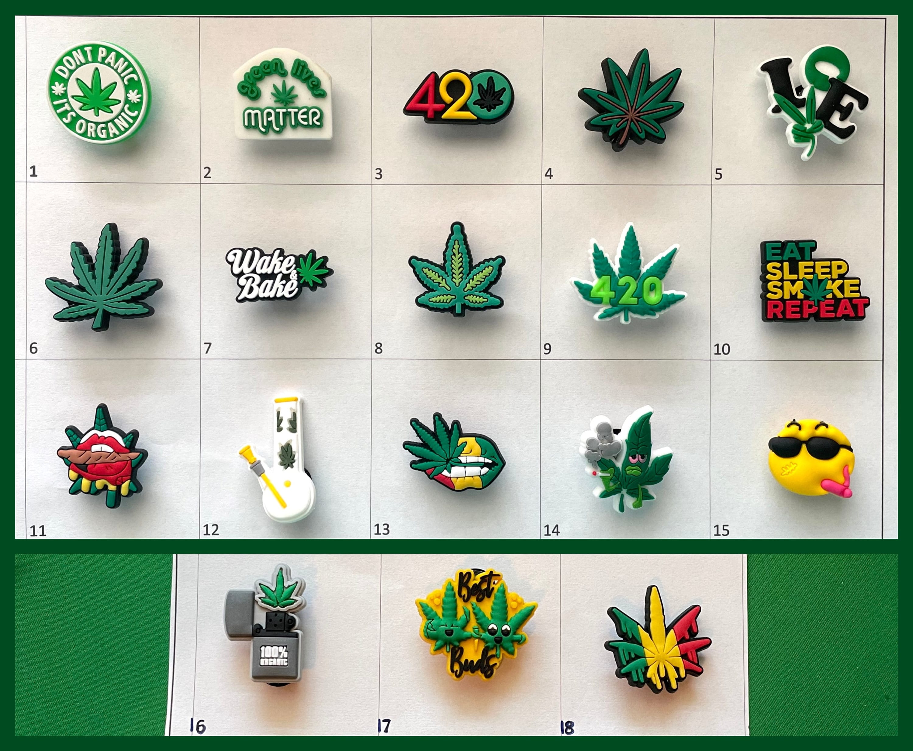 Custom Cannabis Crocs Charms - Unique Dispensary Merchandise in