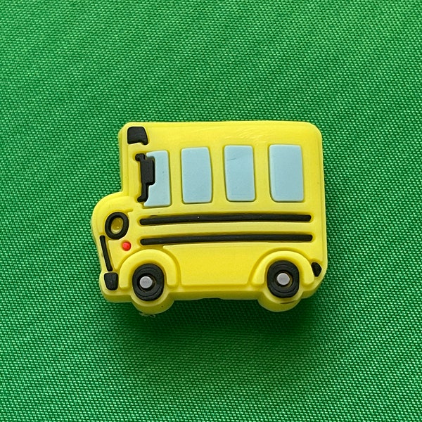 School bus shoe charm