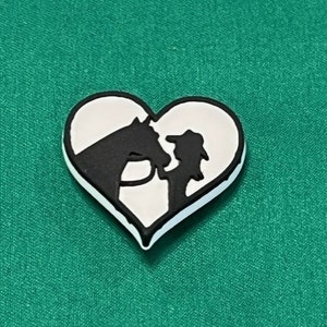 Horse and Girl Heart shoe charm