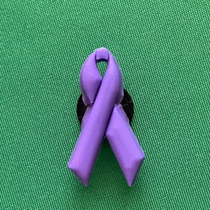 Purple Awareness Ribbon Shoe Charm