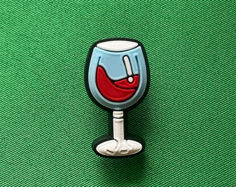 Wine glass shoe charm