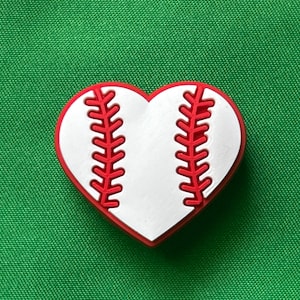 Baseball Heart shoe charm