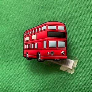 Double decker bus shoe charm