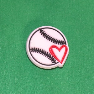 Baseball with Red Heart shoe charm