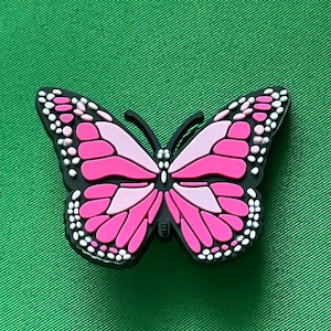 Large Pink Butterfly Shoe Charm