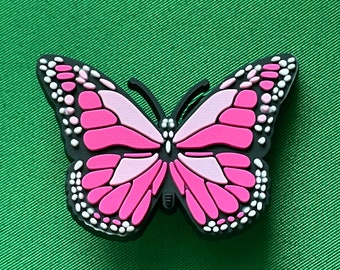 Large Pink Butterfly Shoe Charm