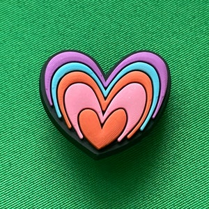 Multicolored Heart Shoe Charm