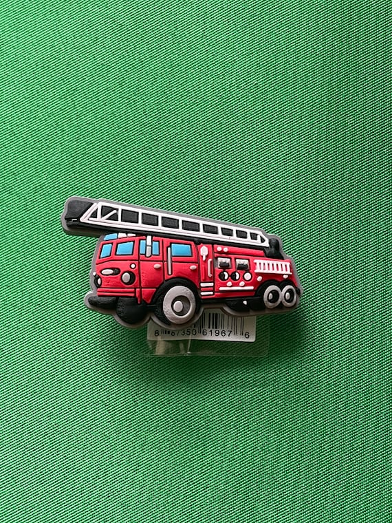 Fire truck shoe charm