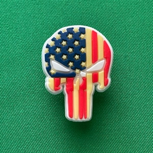 American Flag Punisher Skull Shoe Charm