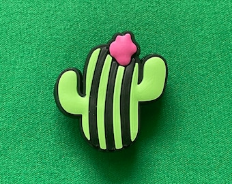 Cactus With Pink Flower Shoe Charm