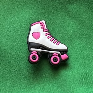 Pink and White Roller Skate shoe charm