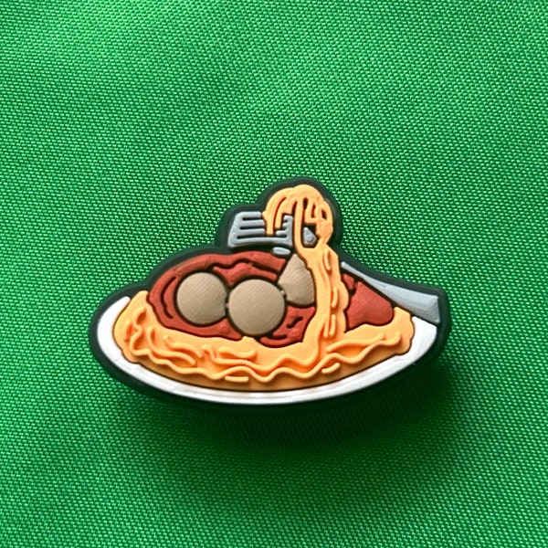 Plate of Spaghetti and Meatballs Shoe Charm