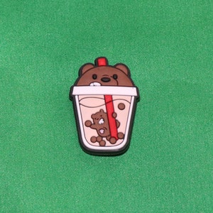 Brown Bear Boba Drink Shoe Charm