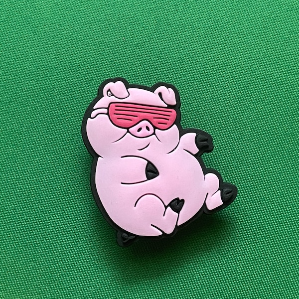 Pig with Sunglasses Shoe Charm