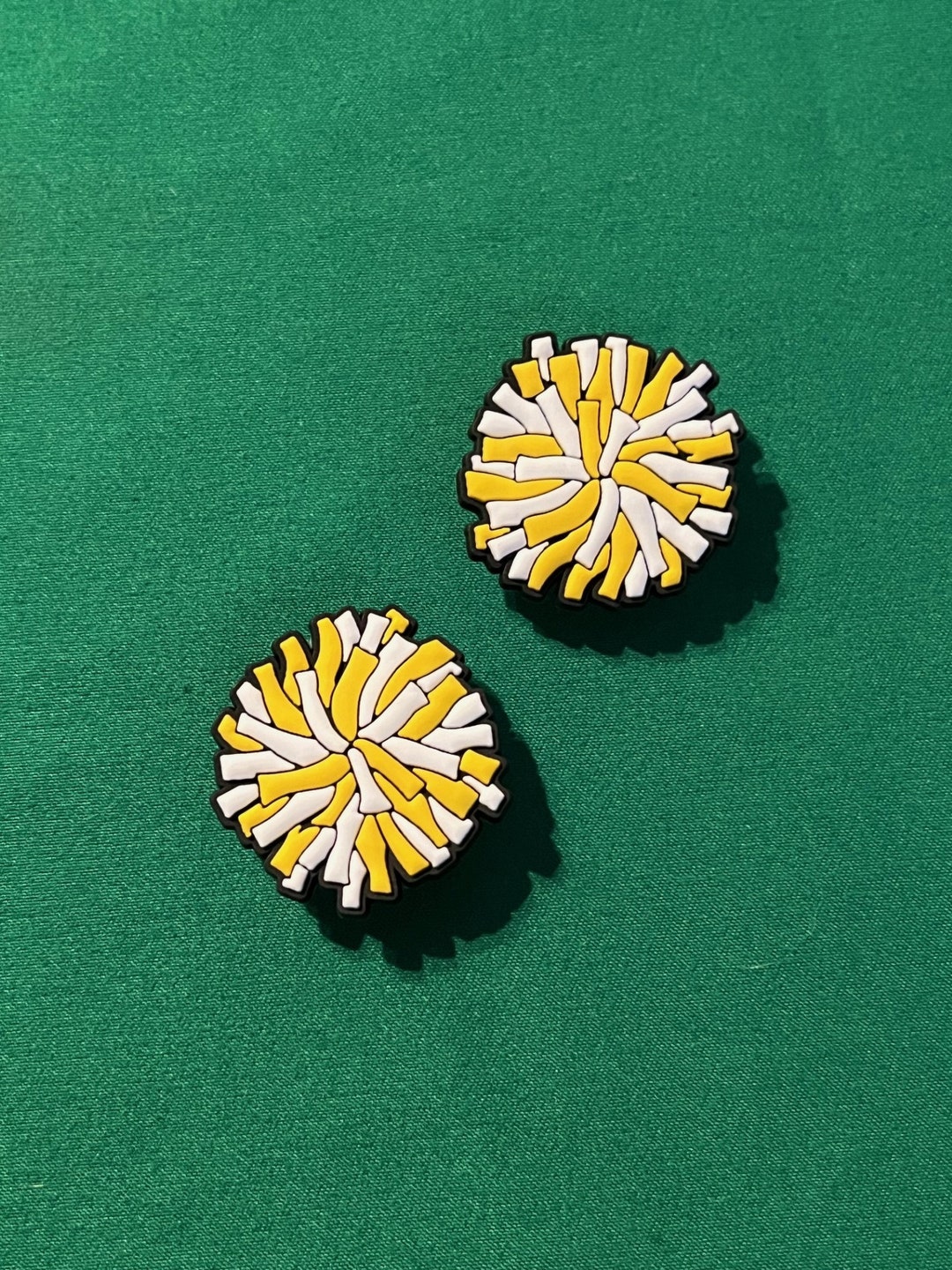 Yellow Cheer Cheerleading Pom Pom Shoe Charm Set Etsy