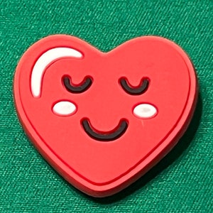 Red Smiley Heart Shoe Charm