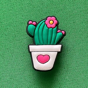 Cactus with Heart Shoe Charm