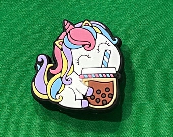 Unicorn Boba Drink Shoe Charm