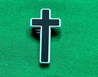 Black and White Cross Shoe Charm