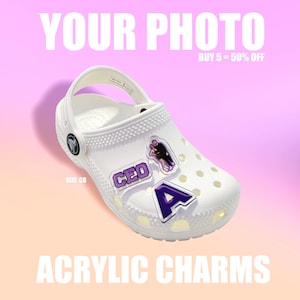 Custom Shoe Charms Personalized Acrylic Photo Charms DIY Shoe Pins Unique Party Favor Gifts for Kids Boys Girls Couples Pets Decoration