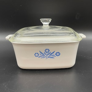 Corning Ware Cornflower Blue 1 1/2 Qt, with Lid (P-4-B), Corning Cornflower Blue, Corning Cornflower, Corning Cornflower Casserole