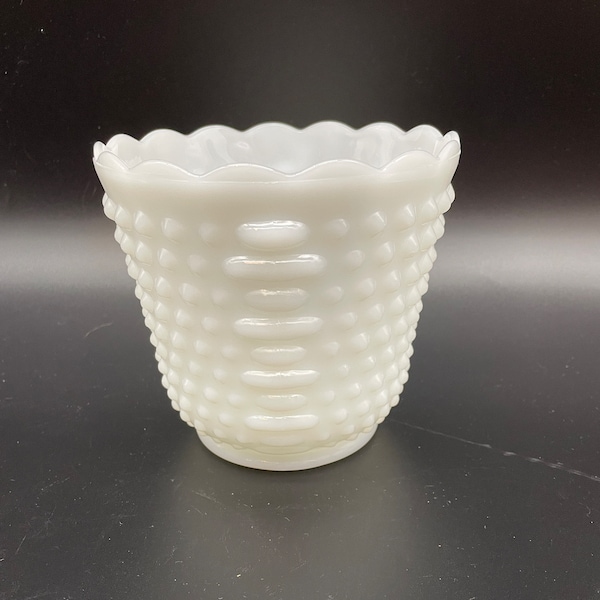 Milk Glass Hobnail Planter Vase