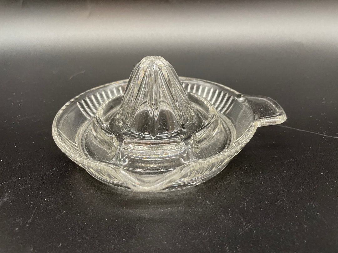 Vintage Pressed Glass Hand Juicer Etsy