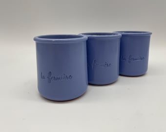 Cermer Blue Petite Pots, candleholders, plant starter, Set of Three