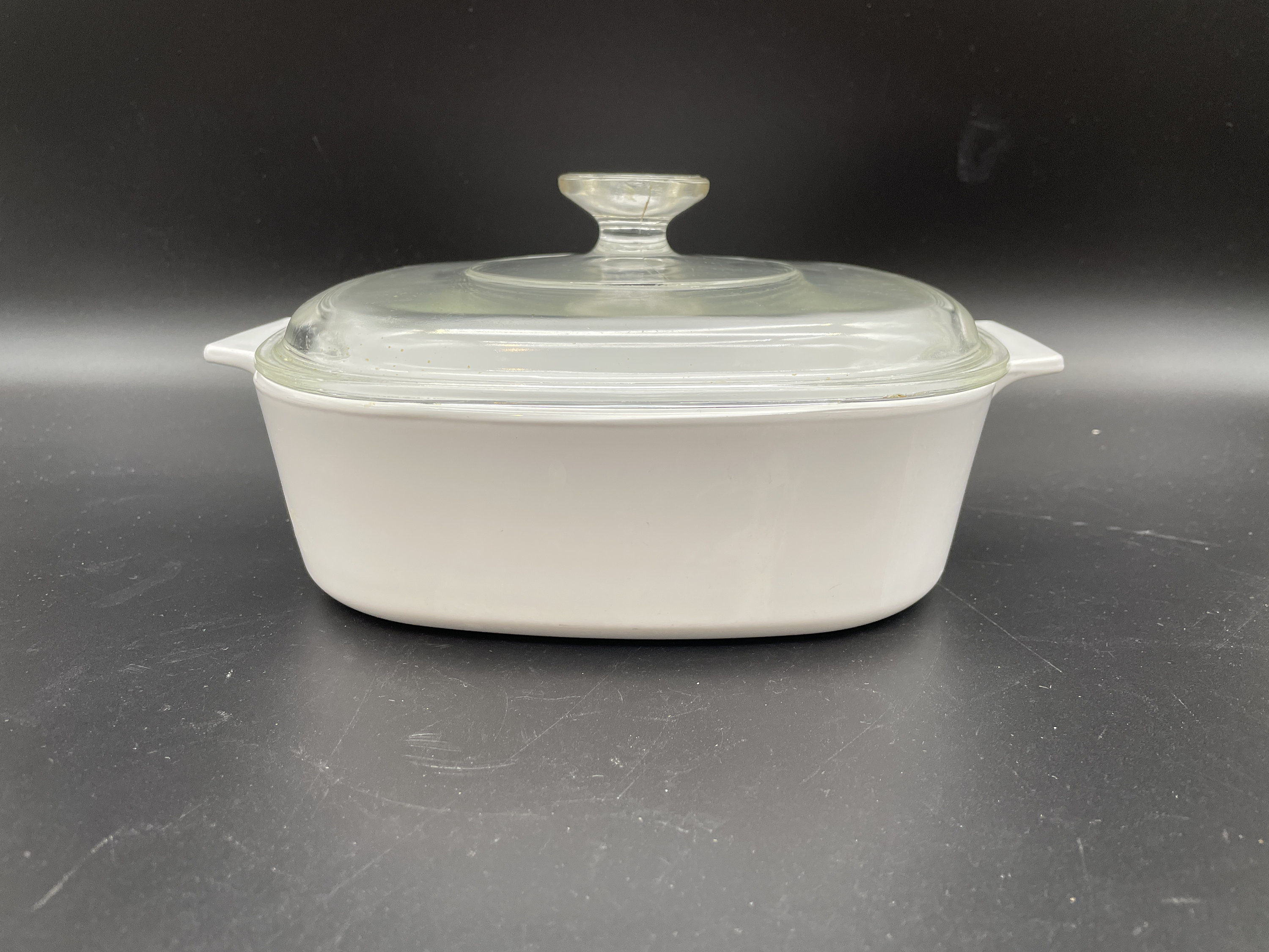 Vintage Corning Ware Liter White Casserole Dish, A-2-B With Lid
