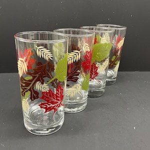 Libbey Vintage Fall Leaf Glasses set of 4