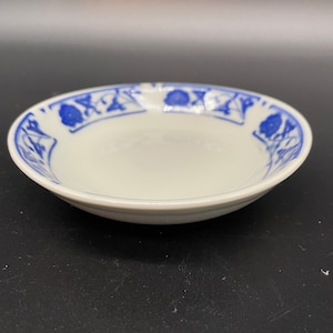 Vintage Blue and White Pottery Bowl Made in China