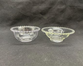 Imperial Glass 2 Small Candlewick Bowls 5" and 4" Diameter