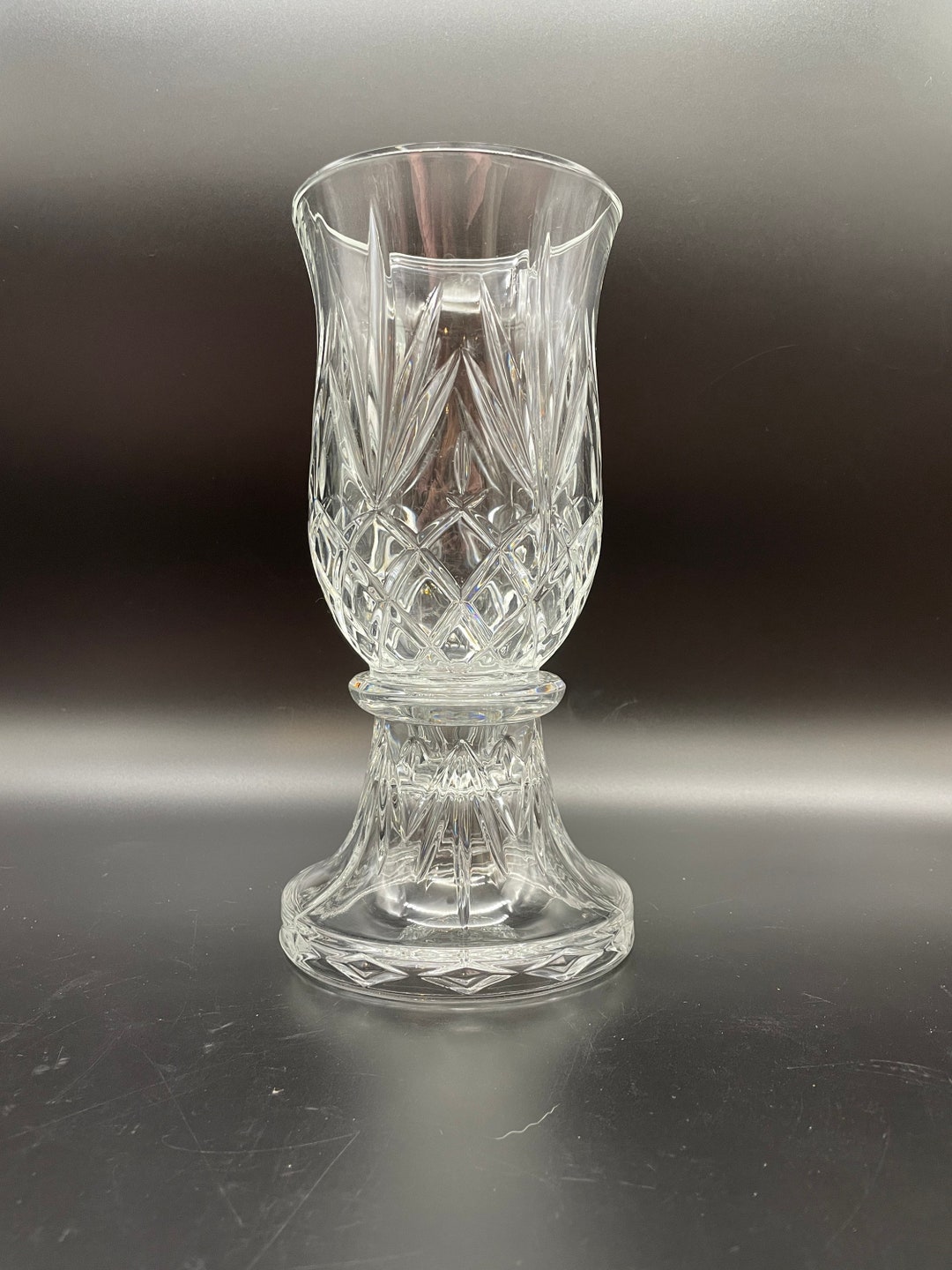 Party Lite Lead Crystal Hurricane Candle Holder Etsy