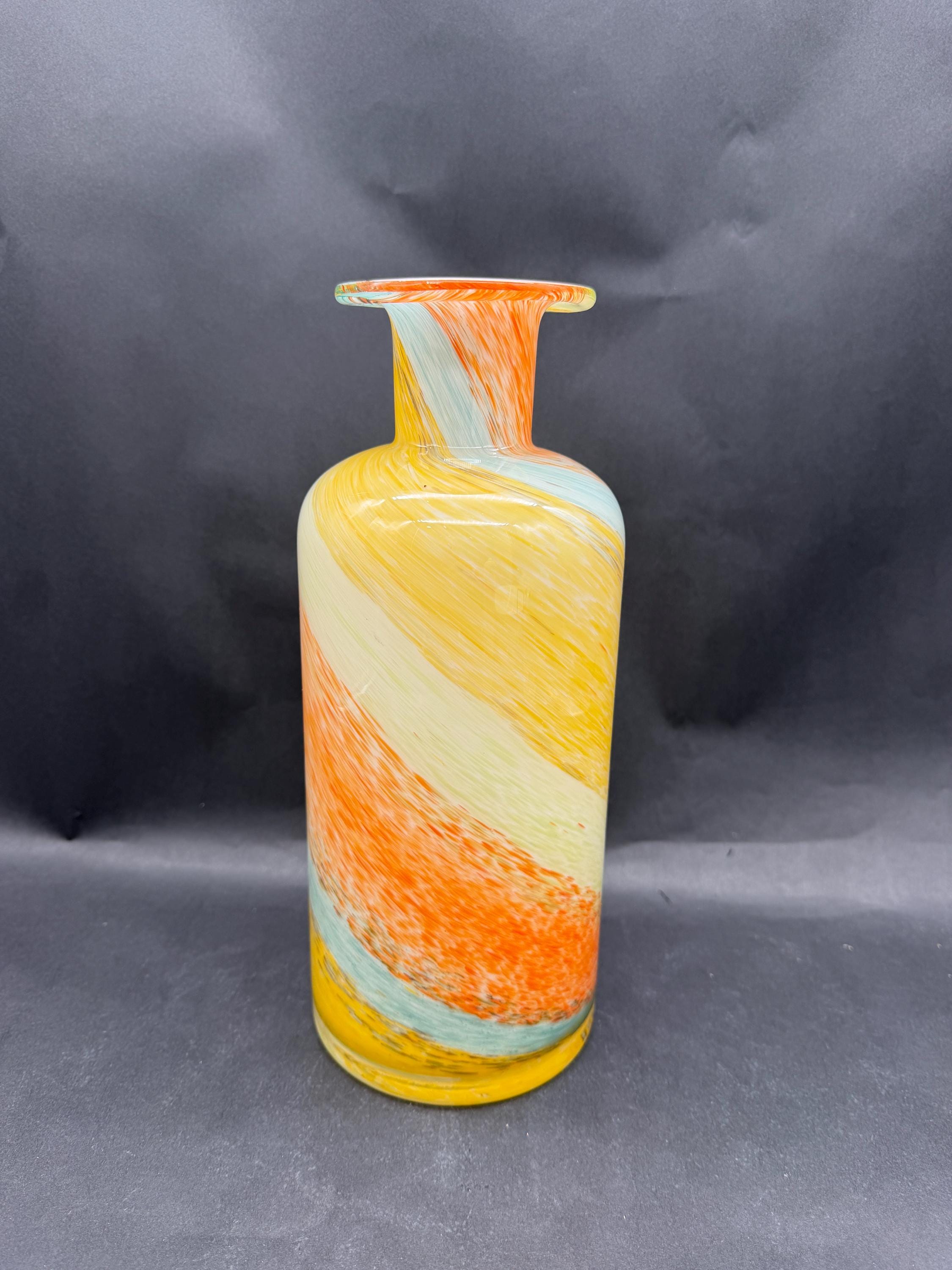 Orange Cased Glass Vase - Etsy
