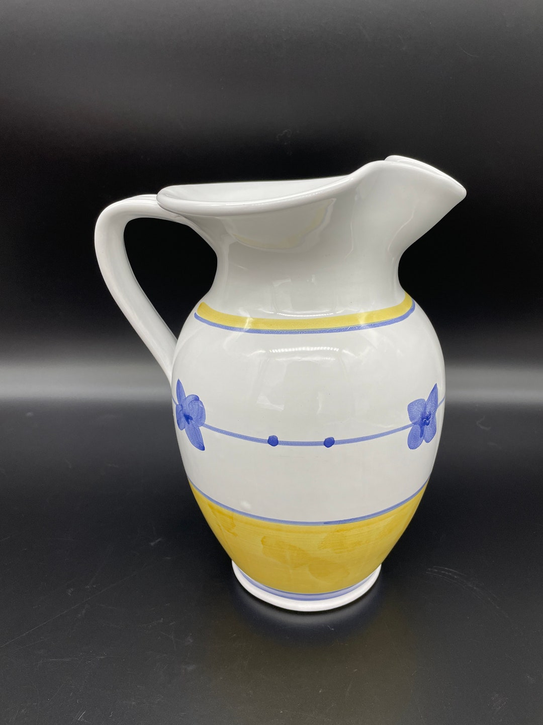 Caleca Ceramiche Pitcher 64 Oz marina Made in Etsy