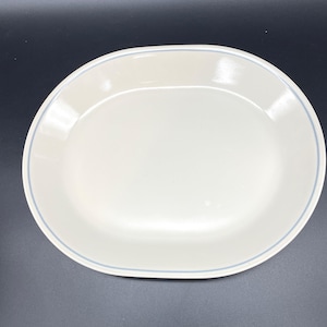 Corelle First of Spring and/or Blue Lily Platter, First of Spring Platter, Blue Lily Platter, Corelle Platter with Blue Stripe 1st of spring