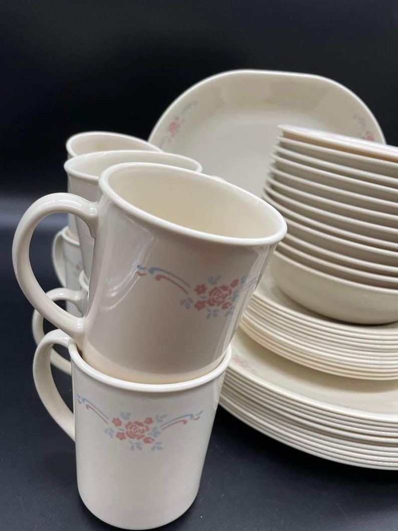 Vintage Corelle english Breakfast Dishes 50 Piece Etsy