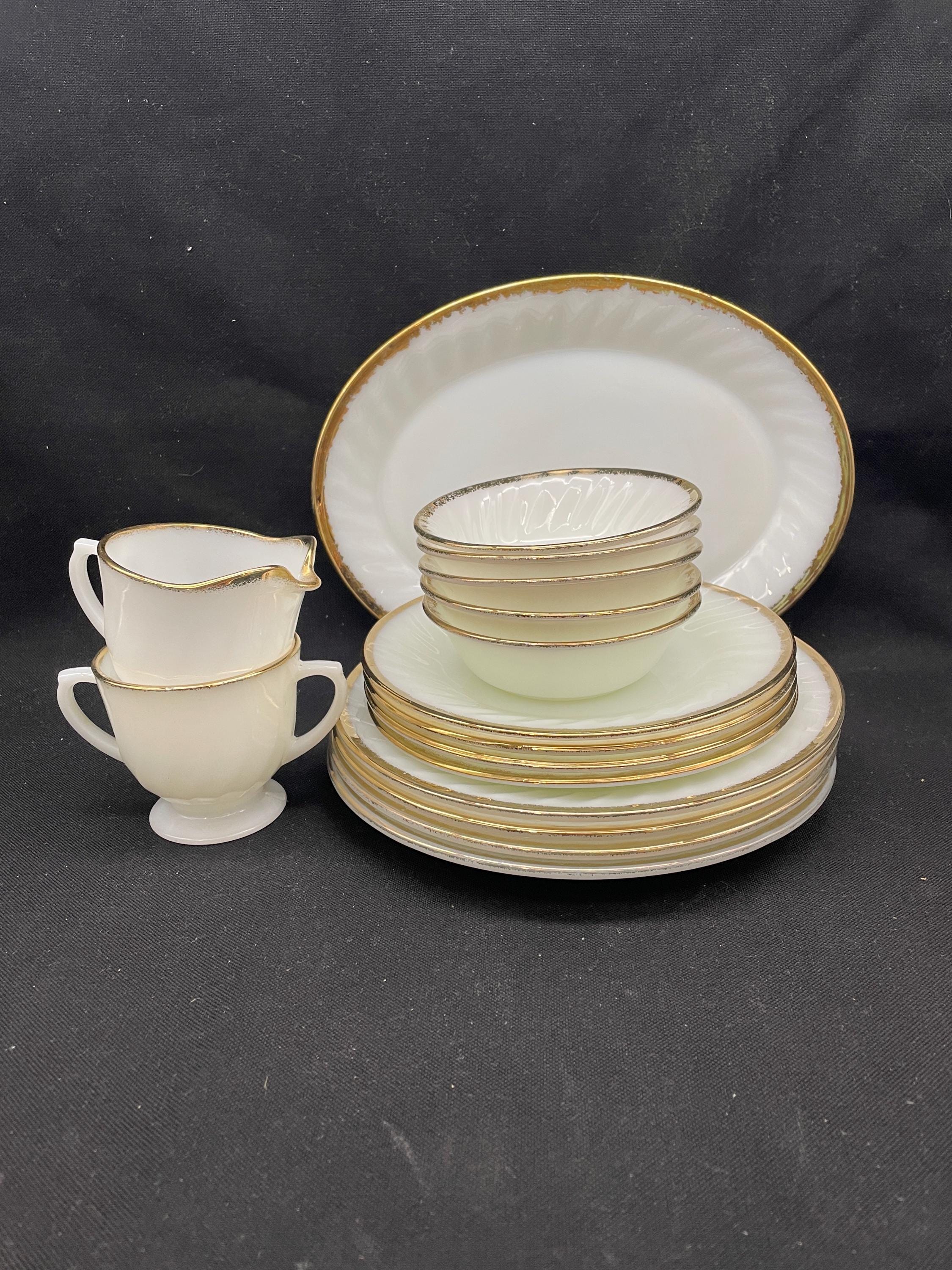 Fire King Swirl Golden Anniversary Dinnerware by Anchor Hocking