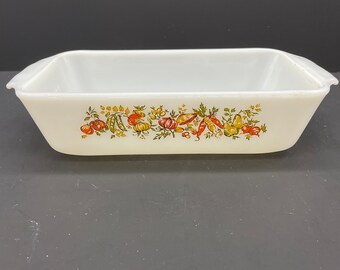 Anchor Hocking/Fire King Milk Glass Golden Harvest Loaf Pan, 1 Quart, #441